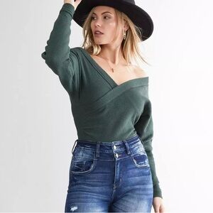 INTIMATELY FREE PEOPLE Bodysuit NWT Loving This Feeling Thermal Forest Green M